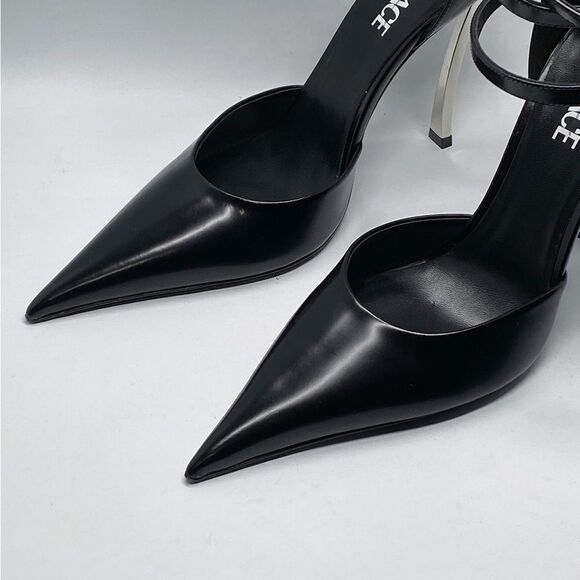 Versace Pin Point Leather Ankle Strap Pumps size 39.5 - Picture 6 of 16